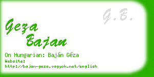 geza bajan business card